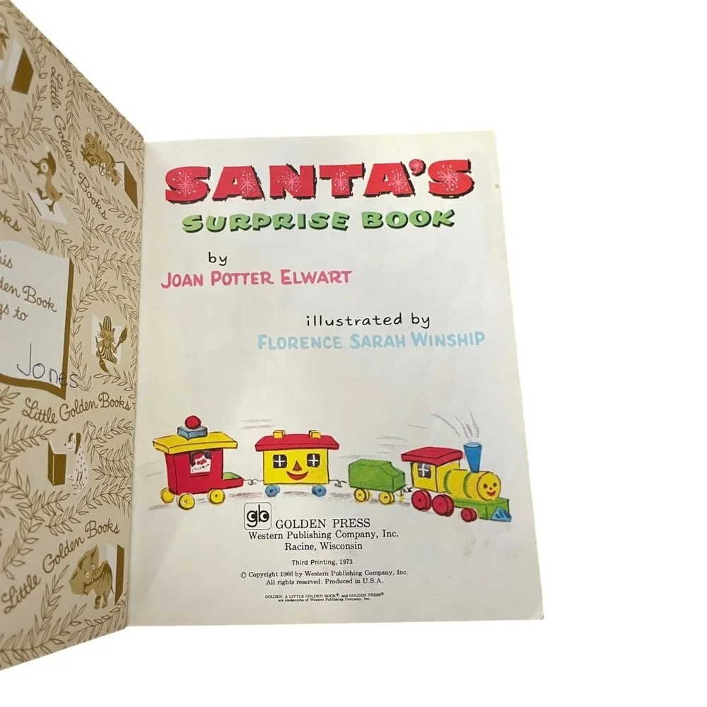 Vintage 1972 Little Golden Book Santa's Surprise Book Joan Potter Elwart